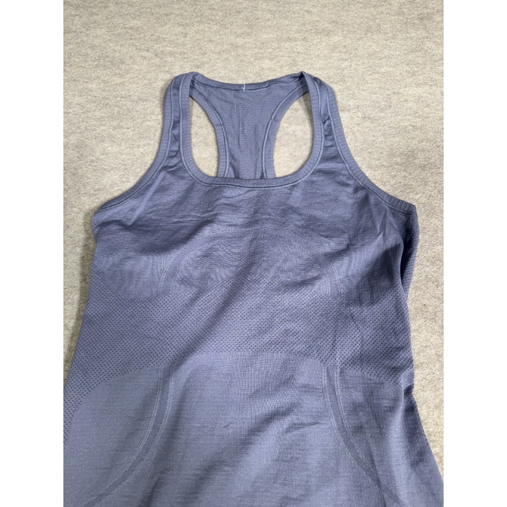 Lululemon Swiftly Tech Racerback Tank Top Women 8 Blue Run For Cheese Sweet Life - Picture 3 of 10